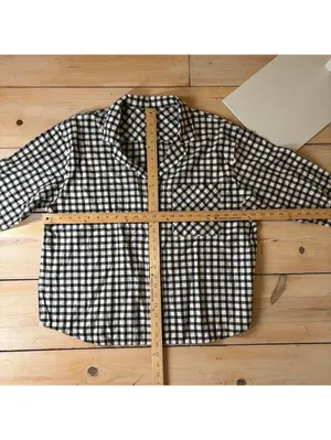 Auden NWT Women's Flannel Black White Checkered Top Shorts Pajama Set Size L thumbnail 11
