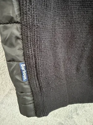 Barbour International Men’s XXL Black Quilted Knit Vest Snap Front thumbnail 8