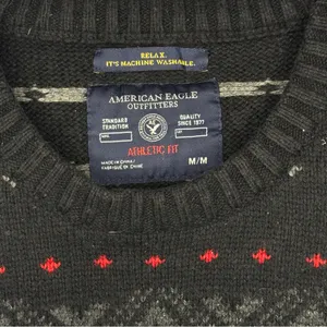 Black and Grey American Eagle Classic Winter Sweater thumbnail 3