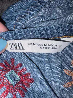 NWT Zara Embroidered Denim Crop Top, Medium thumbnail 4