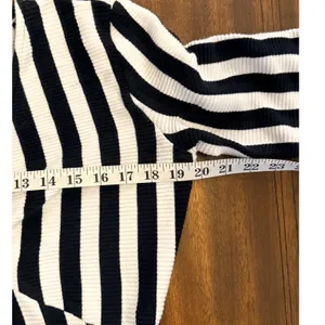Lea & Viola Black White Striped Wide Leg Jumpsuit Twist Front V‎ Neck Size Large thumbnail 10