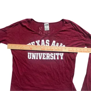 Victoria’s Secret PINK Texas A&M Long Sleeve Burnout Tee XS Aggies thumbnail 4