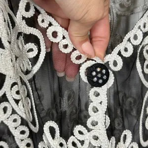 Pretty Angel Lace Jacket Topper Size L Black Silk Blend Boho Artsy Whimsygoth thumbnail 10