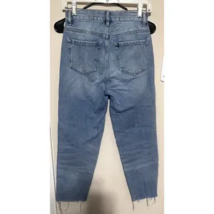 Pacsun Women's Blue Jeans size 24 Ultra High Rise Slim patchwork crop raw‎ hem thumbnail 6