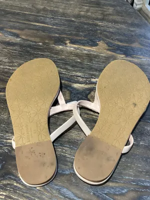 Kate Spade Blush Leather Bow Thong Sandals with Gold Spade Accent size 6.5 thumbnail 5
