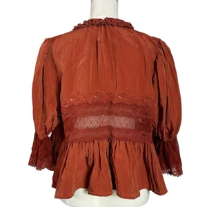 Free People Dainty Ethereal Cottage Forever Young Lace Ruffle Bed Jacket Large thumbnail 6