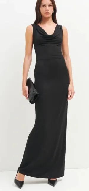 Reformation‎ Raewyn Knit Black Dress Cowl Neck Sleeveless thumbnail 1
