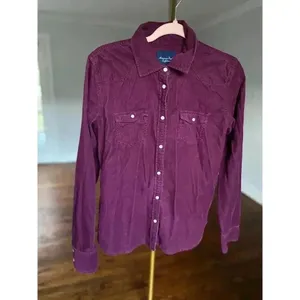 American Eagle Corduroy Button‎ Shacket Granola Girl Preppy Indie Easter Spring thumbnail 2
