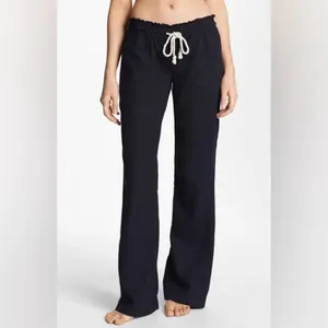 Roxy Oceanside Linen Blend Flare Beach Pants in Black Small thumbnail 2