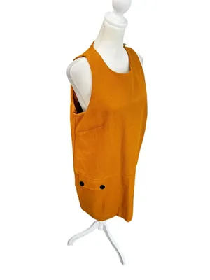 Anthropologie Maeve Orange Crewneck Mini Shift Dress NWT Size 10 Mod thumbnail 6