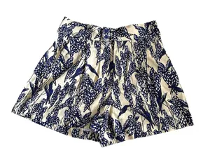 Morena Rosa Pleated Linen Blend Shorts Blue Size 10 thumbnail 1