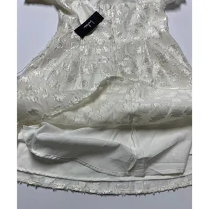 LULUS White Textured Floral Jacquard Mini Dress S thumbnail 11