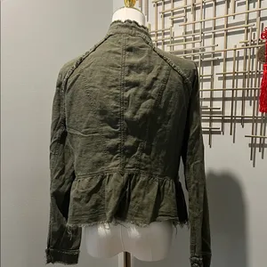 VENUS Dark Green Frayed Utility Jacket thumbnail 4