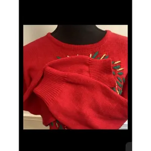 Vintage 90s Lindsey Blake Nutcracker Wreath Holiday Christmas Sweater Red Beaded thumbnail 5