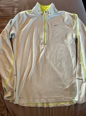 NIKE Pullover Womens Medium Light Blue Green Running Dri Fit Athletic 1/2 Zip thumbnail 1