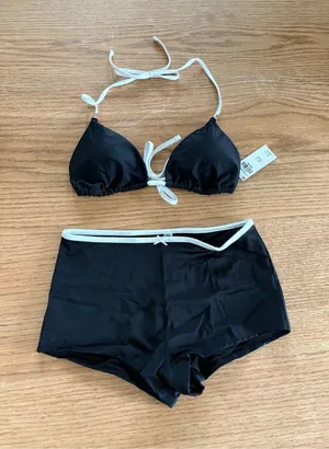 Frankie's Bikinis Black & white bikini set thumbnail 1