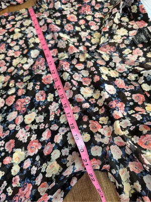 living doll Black Romantic Floral Button-Front Blouse Size XL thumbnail 6
