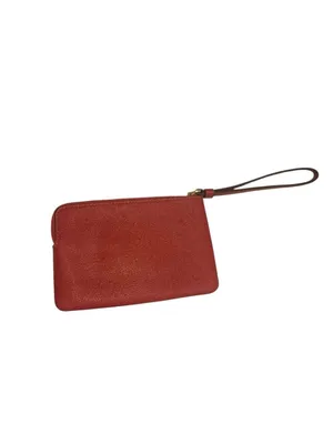 COACH Scarlet Red Pebbled Leather Wristlet thumbnail 2