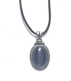 Women's Black Corded Round Pendant Necklace Fashion Statement Accessory thumbnail 4