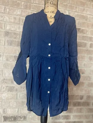 Women’s Dressbarn Blue Button Up Blouse thumbnail 2
