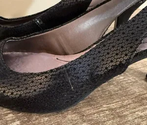 Life Stride Black Slingback Heels Shoes Women’s Size 8.5 Flower Pattern Office thumbnail 7