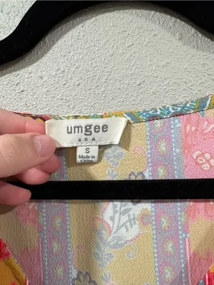 Umgee Floral Tie-Front Boho Blouse in Mustard thumbnail 4