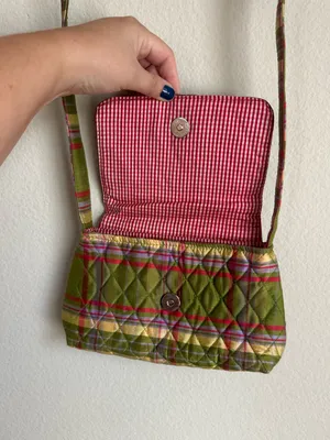 Vintage Vera Bradley Quilted Silk Plaid Purse thumbnail 12