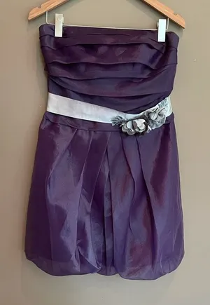 White by Vera Wang‎ Strapless Tulle Dress Purple 12 thumbnail 1