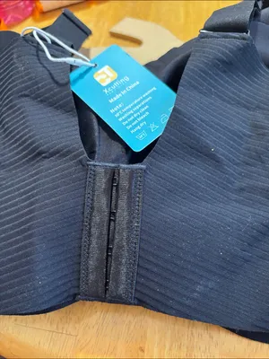 Women's Black Wireless Ribbed Bra 2XL NWT Size 2X thumbnail 3