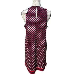 Banana Republic NWT Womens‎ Navy Red Geometric Sleeveless Shift Dress Medium thumbnail 4