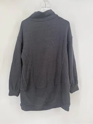 Free People beach dark gray mock neck oversized sweatshirt size medium thumbnail 2