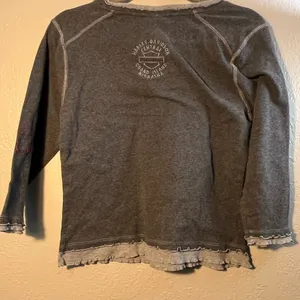 Y2K Harley-Davidson Gray Crew Neck Sweater with Logo Premium Longsleeve Graphic thumbnail 7