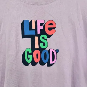 Life is Good Women Short Sleeve Boxy Crusher Tee Freestyle light Purple size XL thumbnail 5