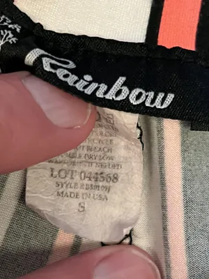 Rainbow Sandals Rainbow Pants Womens Small Black White Orange Stripe Leggings Made USA Pull On thumbnail 9