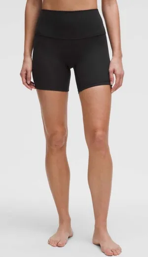 Lululemon NWT Align High-Waist Black Ribbed Bike 6” Shorts Size 4 thumbnail 1