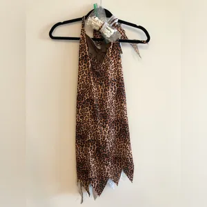 Karnival Costume Leopard Print Cavewoman Bam Bam Costume Size M thumbnail 2