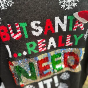 No Boundaries‎ Black Christmas Sweater thumbnail 3