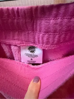 Plush Pink Grinch Joggers with Yellow Drawstring size S thumbnail 3