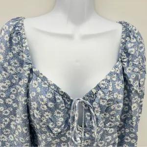 Wild Fable White Puff Sleeve Crop Blouse thumbnail 2
