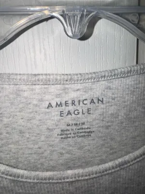 American Eagle Outfitters AE heather Gray high neck daily fave Ribbed Tank Top thumbnail 3
