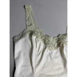 Van Raalte Vintage Tank Top Lace Trim Slip‎ Retro 1980's Lingerie Coquette thumbnail 4