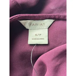 Ariat Poet Top dark purple embroidered floral v-neck blouse Small long sleeve thumbnail 4