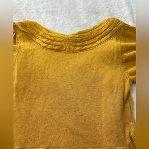 Anthropologie By Moth Mustard Sweater Wrap Puff Sleeve Mini Dress Pockets XS thumbnail 10