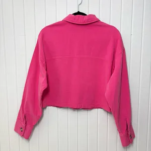 ZARA CROPPED COTTON Pink Jacket‎ /Over shirt Size M thumbnail 4