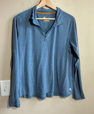 Carhartt Force Quarter Zip Pullover L Blue Heather Womens Slightly Fitted thumbnail 1