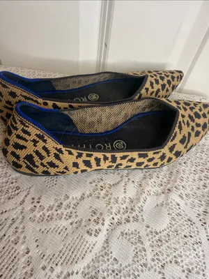 Rothy's Leopard Print Pointed Flats slip on sz 7 thumbnail 4