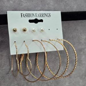 Gold Pearl Hoop Stud Swirl Heart‎ Dangle Fashion Jewelry Earrings NWT JB2-24 thumbnail 2