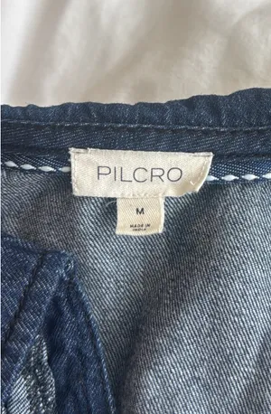 Anthropologie The Keira Denim Waisted Blouse by Pilcro thumbnail 5