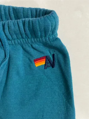 Aviator Nation Logo Sweatpants Lounge with Rainbow Tag Teal Blue Size S thumbnail 6