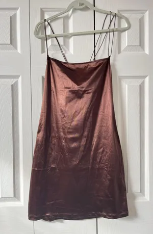 H&M Brown Silk Dress thumbnail 1